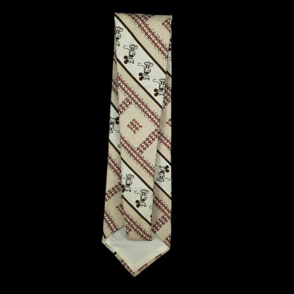 Classic Mickey Mouse Cervantes Tie Vintage Walt Disney Productions Qiana Nylon - Picture 5 of 12